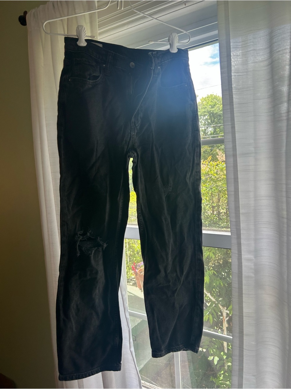 Gap Distressed Black Ankle Jeans